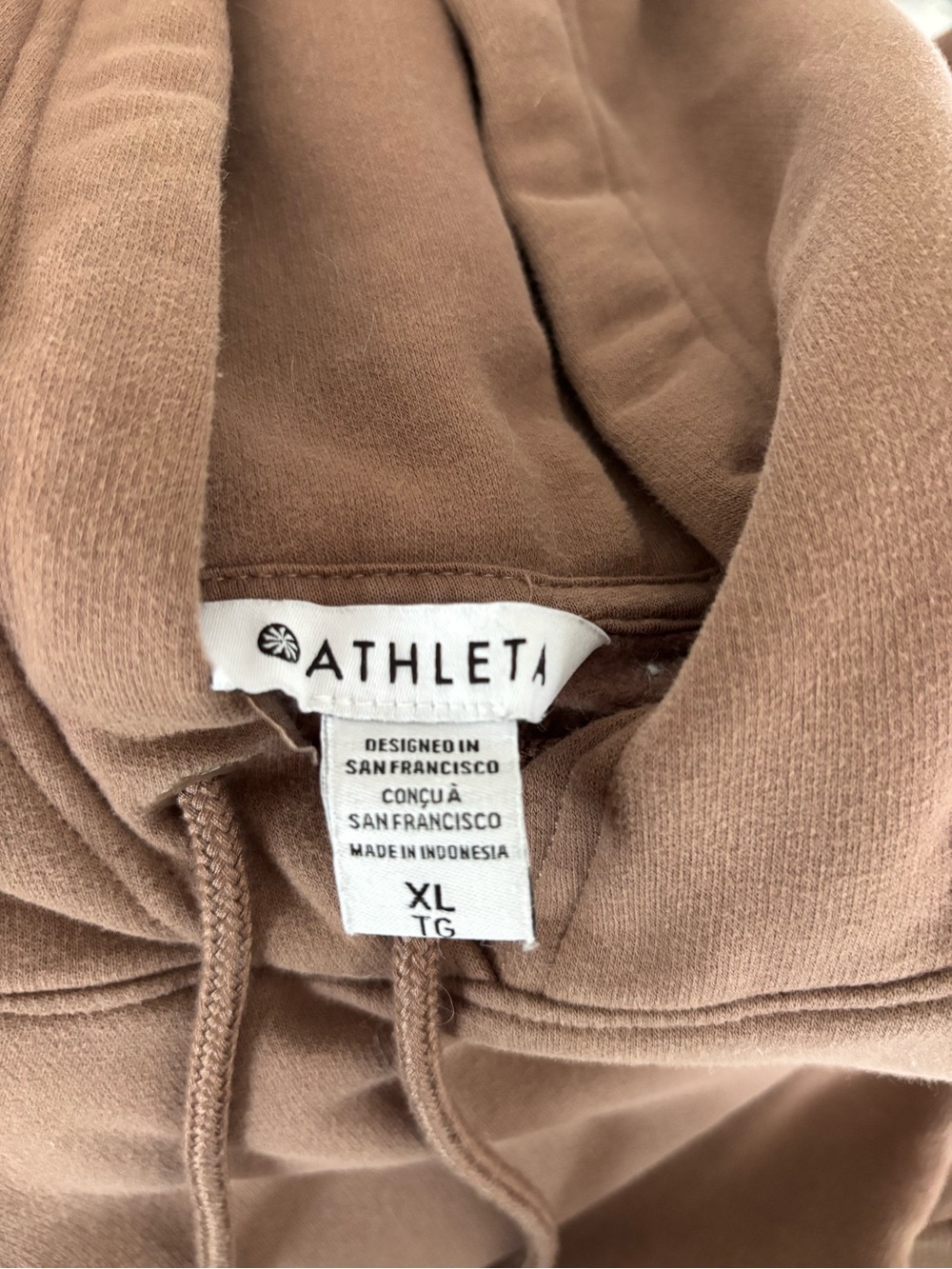 Athleta Cozy Pullover Hoodie in Warm Taupe